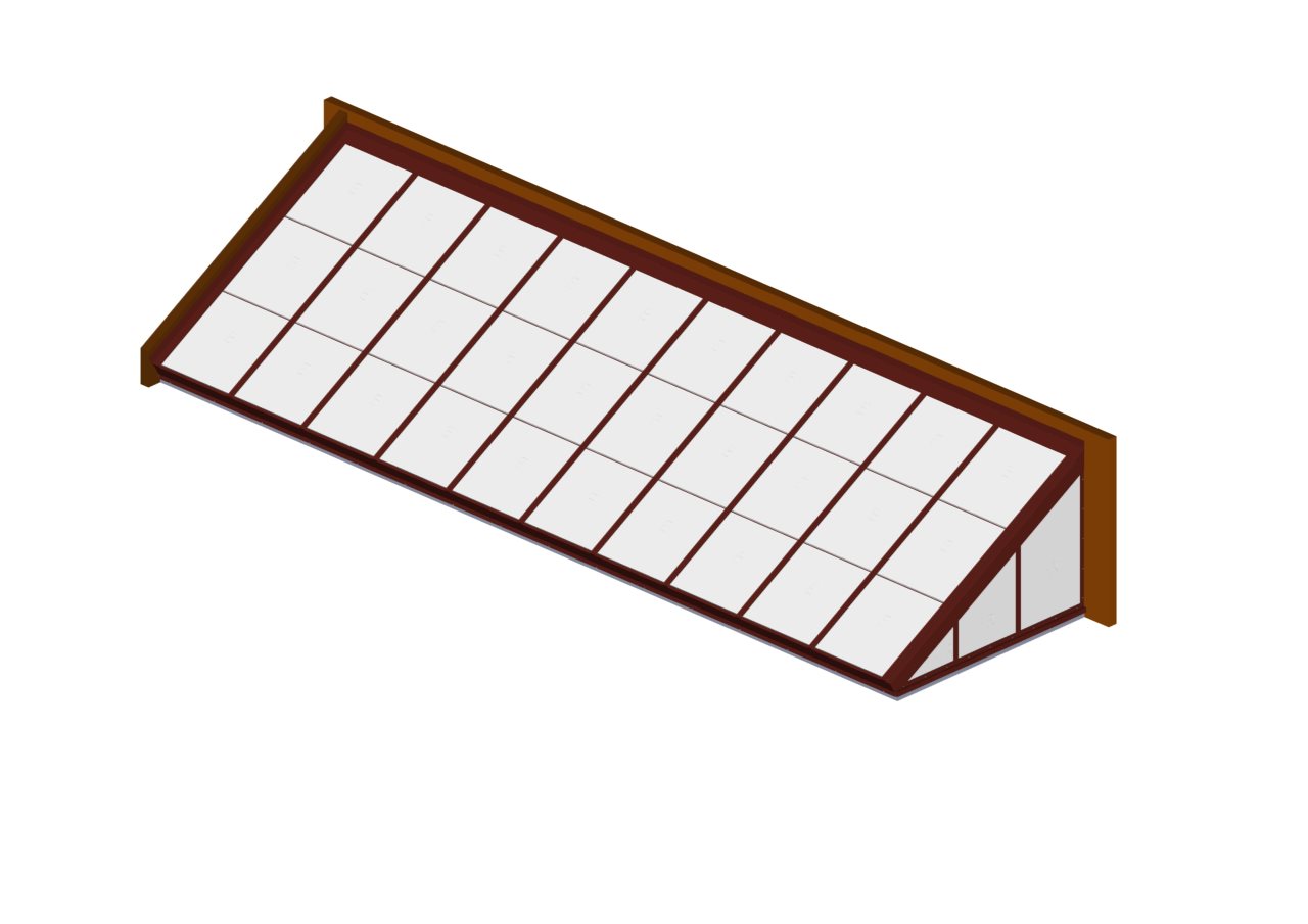 LEAN-TO POLY MODEL_BRICK RED Brick Red Polycarbonate Lean-To
