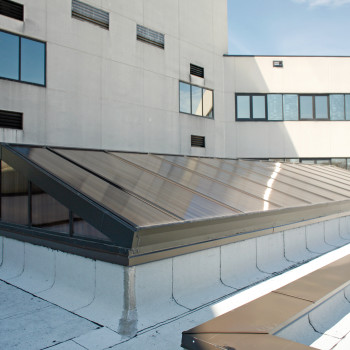 North Fulton Hospital Exterior - Double Pitch with 25mm Bronze Polycarbonate