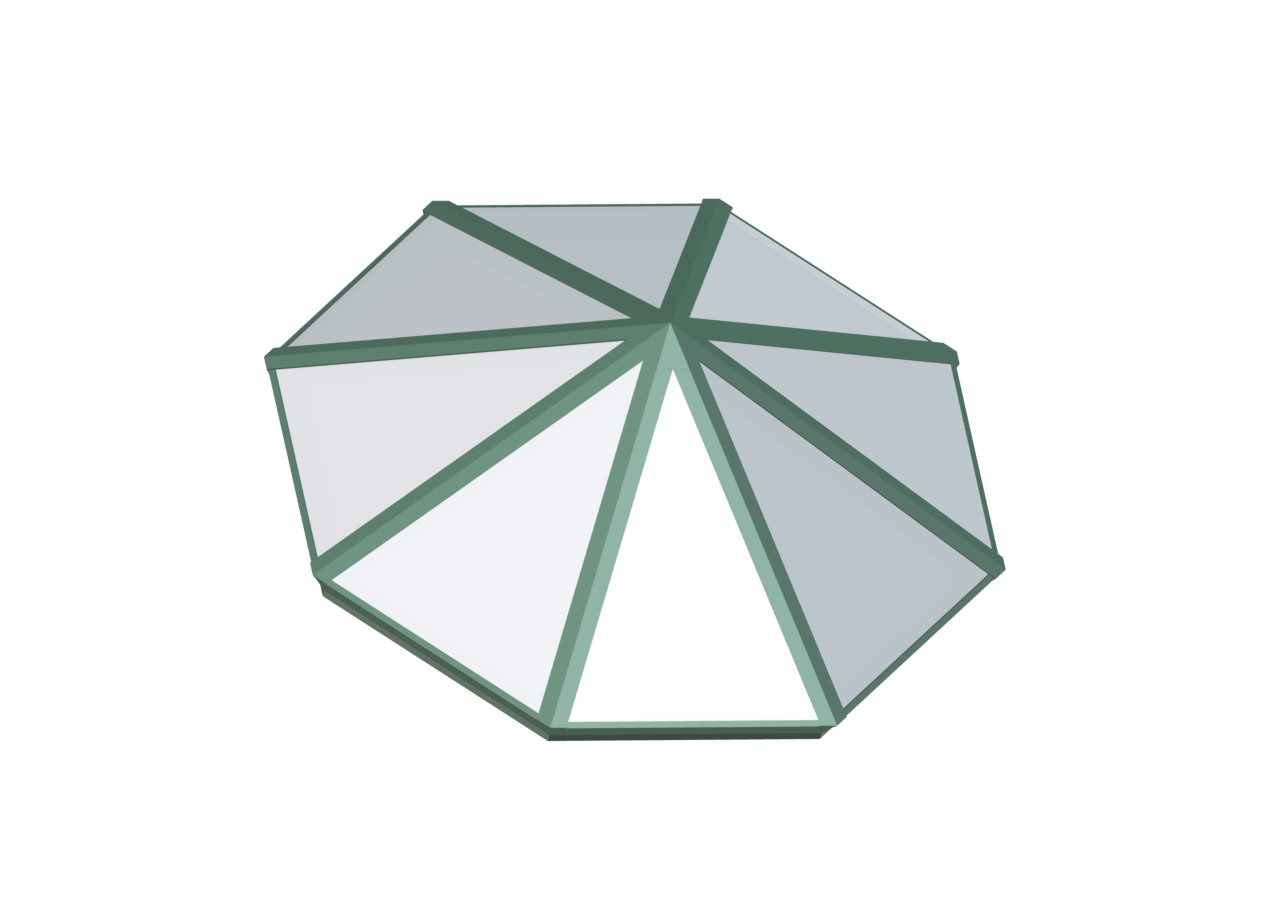 OPY_POLY_AGED COPPER Octagonal Pyramid - Polycarbonate Aged Copper