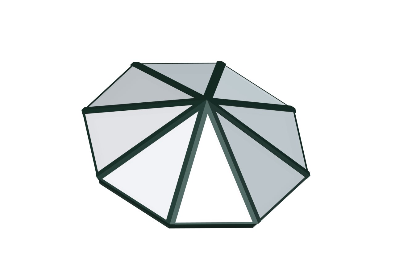 OPY_POLY_HARTFORD GREEN Octagonal Pyramid - Polycarbonate Hartford Green