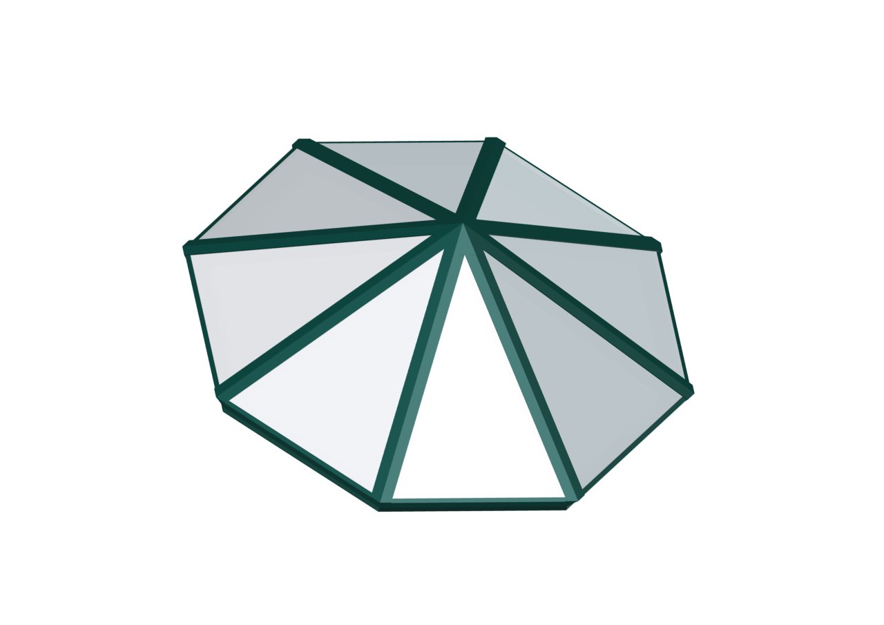 OPY_POLY_INTERSTATE GREEN Octagonal Pyramid - Polycarbonate Interstate Gree