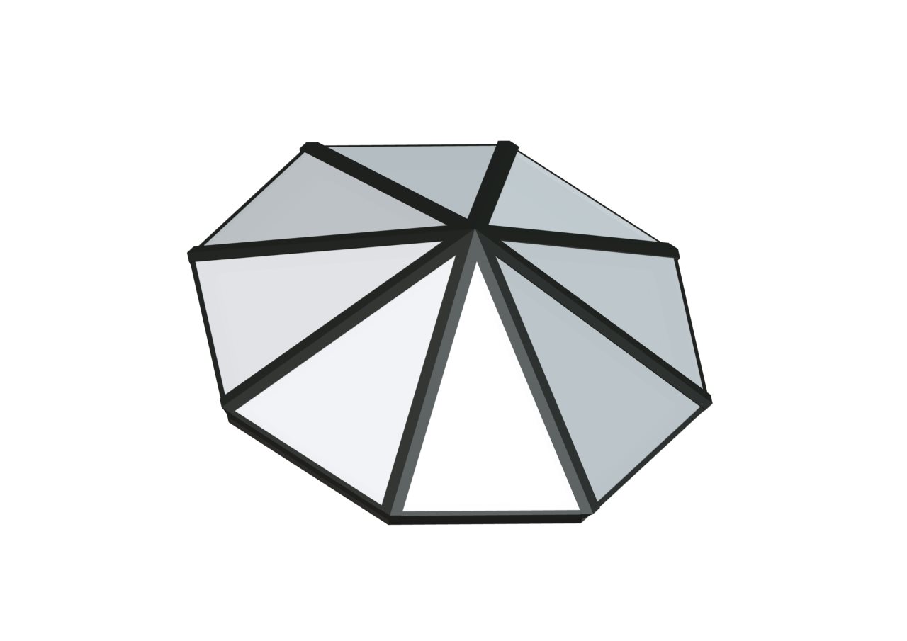 OPY_POLY_QUAKER BRONZE Octagonal Pyramid - Polycarbonate Quaker Bronze